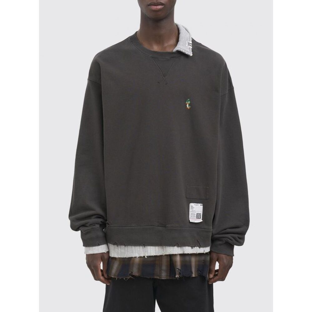 Maison Mihara Yasuhiro Double-Layer Check Cotton Crewneck Sweatshirt